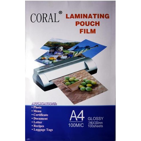 PLASTIK LAMINATING A4 LAMINASI PANAS HOT LAMINATING FILM A4 100 MICRON 100 LEMBAR