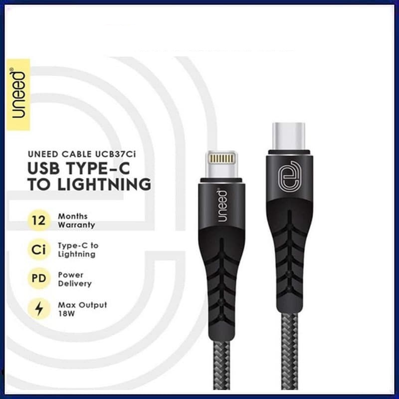 UNEED UCB37Ci Kabel Type C to Lightning Power Delivery 18W UCB 37Ci