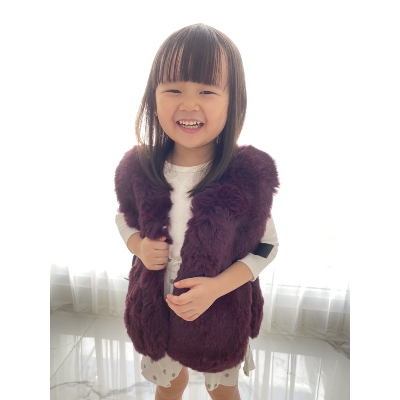 Jaket bulu anak import sleeveless premium quality/fur jacket kids/jacket bulu anak