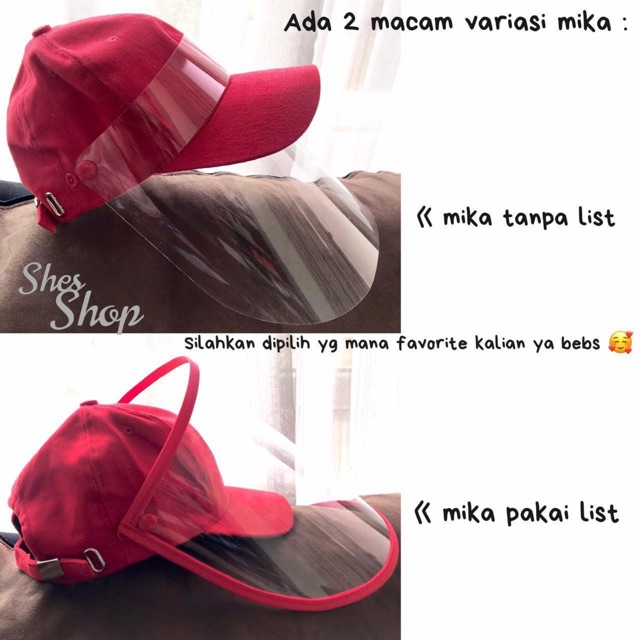 Topi anti corona abg dewasa premium / Protection Hat adult premium / topi face shield mika kaku