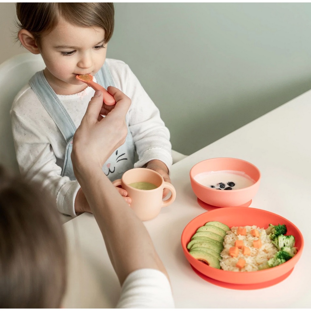 EKOBO Silicone Spoon Set of 2 (Isi 2) | Sendok Silikon Bayi Learning Spoon Sendok Bayi MPASI Silicone Baby Spoon Training Spoon Set