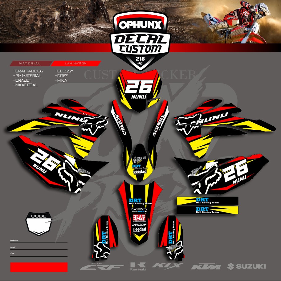 Sticker Decal Kawasaki Bisa Untuk KLX GORDON KLX BF KLX 150 KLX L (1)