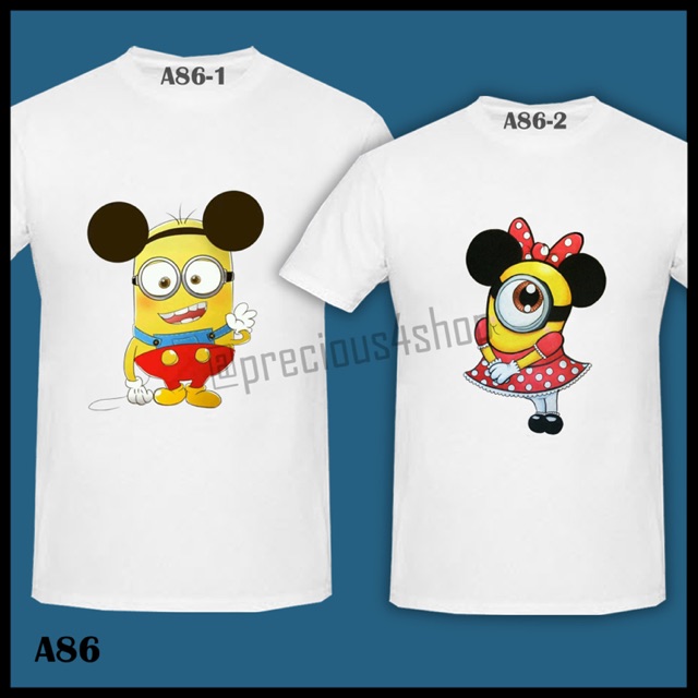 MINION Mickey & Minnie Mouse Disney Cosplay | Kaos Couple | Family T-Shirt