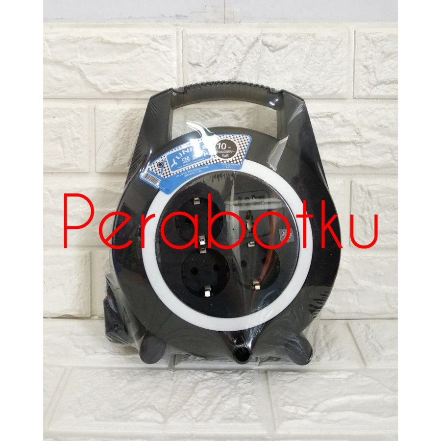 Stop Kontak Roll 10 Meter LY-110 / Colokan Sambungan Kabel Bulat 4 Lubang / Terminal Bulat