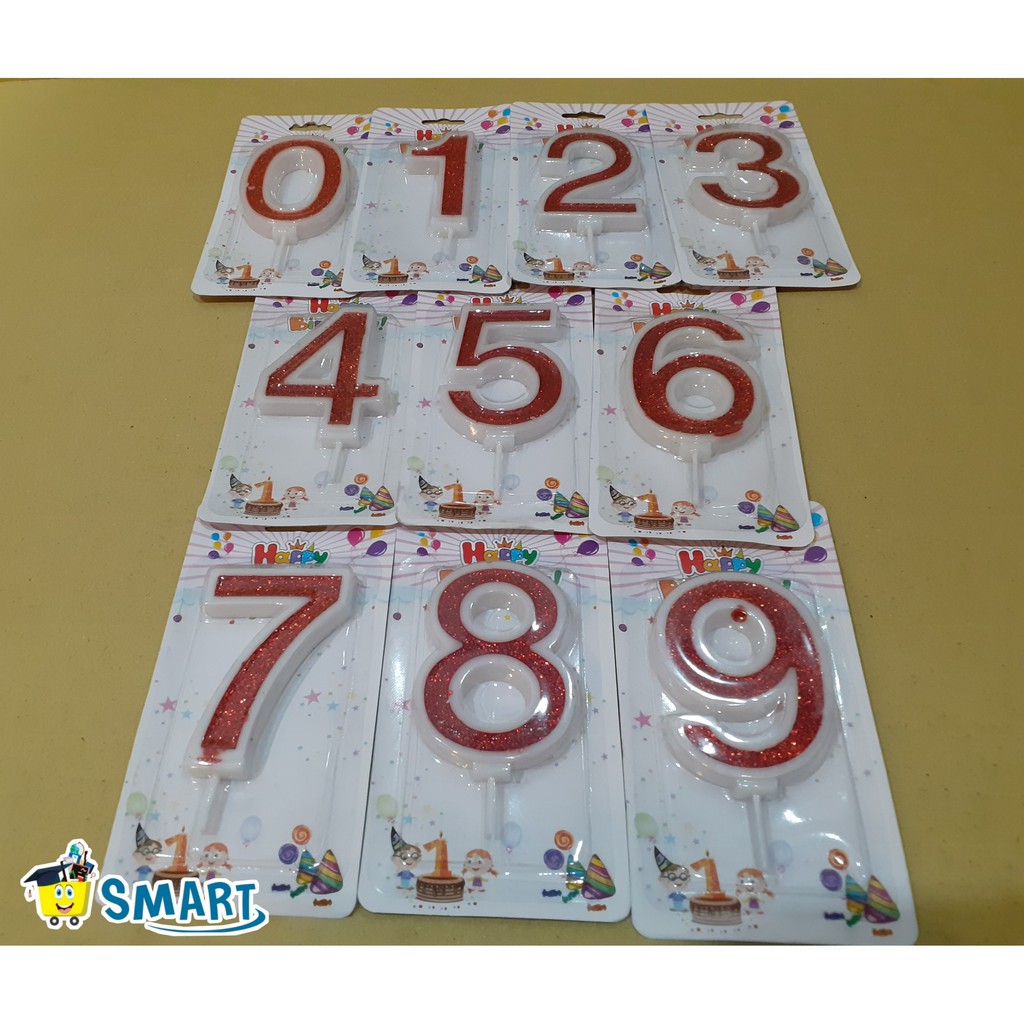 ULTAH LILIN BLING-BLING MERAH10CM