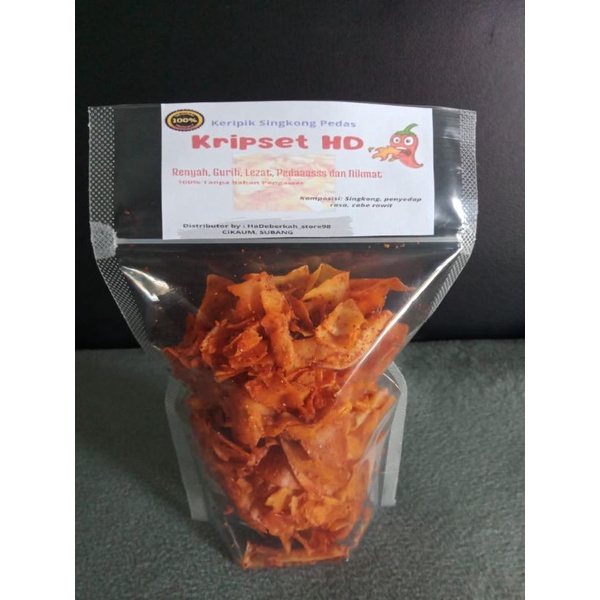 

KRIPSET Kripik Singkong PEdas Nikmat Tanpa Bahan pengawet Cemilan Pedas