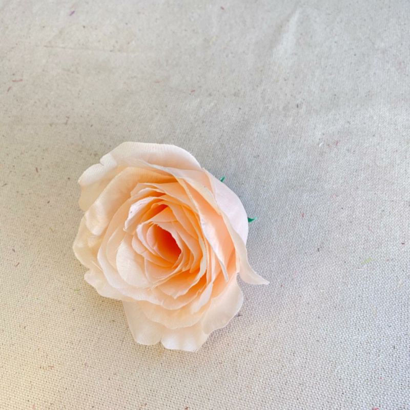 Kuntum Bunga Mawar Rose Italy (satuan) Bunga Artificial / Bunga Plastik / Bunga Dekorasi /Pernikahan-Peach