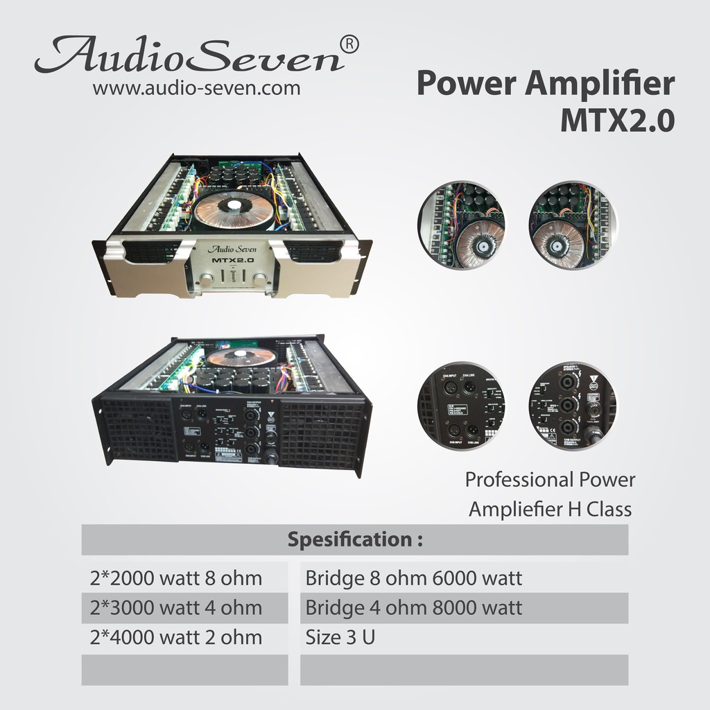 CahayaMusik Power Ampliefier Audio Seven Original MTX2.0 ( bukan Peavy ) High Quality