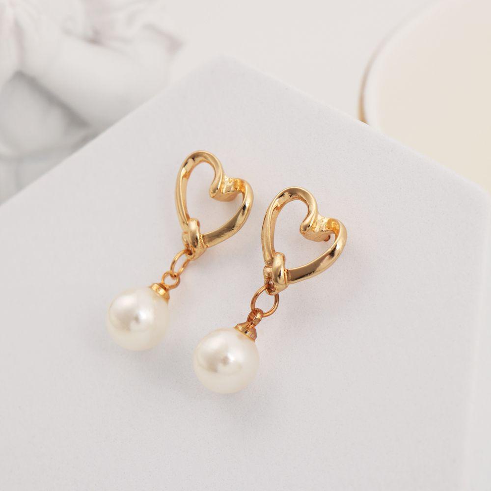 Solighter Heart Stud Earrings Berlian Gadis Perhiasan Pernikahan Cinta Hati Zirkon