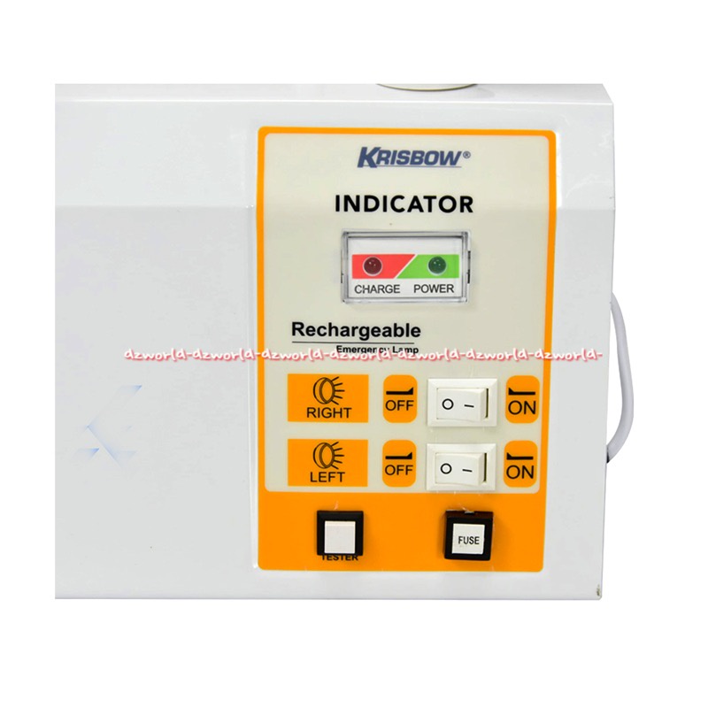 Krisbow Rechargeable LED Emergency Lamp Lampu Darurat Led Terdiri Dari 2 Lampu Kepala LED Lampu Darurat Otomatis Menyala Saat Lampu Mati