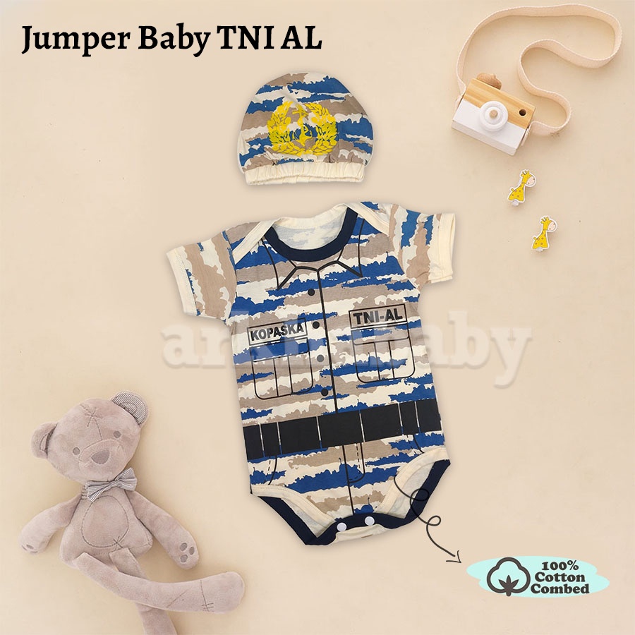 JUMPER BAYI BAJU BAYI MOTIF TNI/KOSTUM BAYI/BAJU BAYI KARAKTER