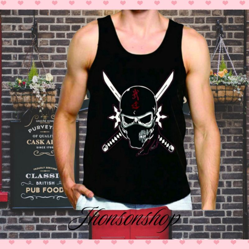 kaos singlet DISTRO/T-SHIRT Catton Combat. buat pria