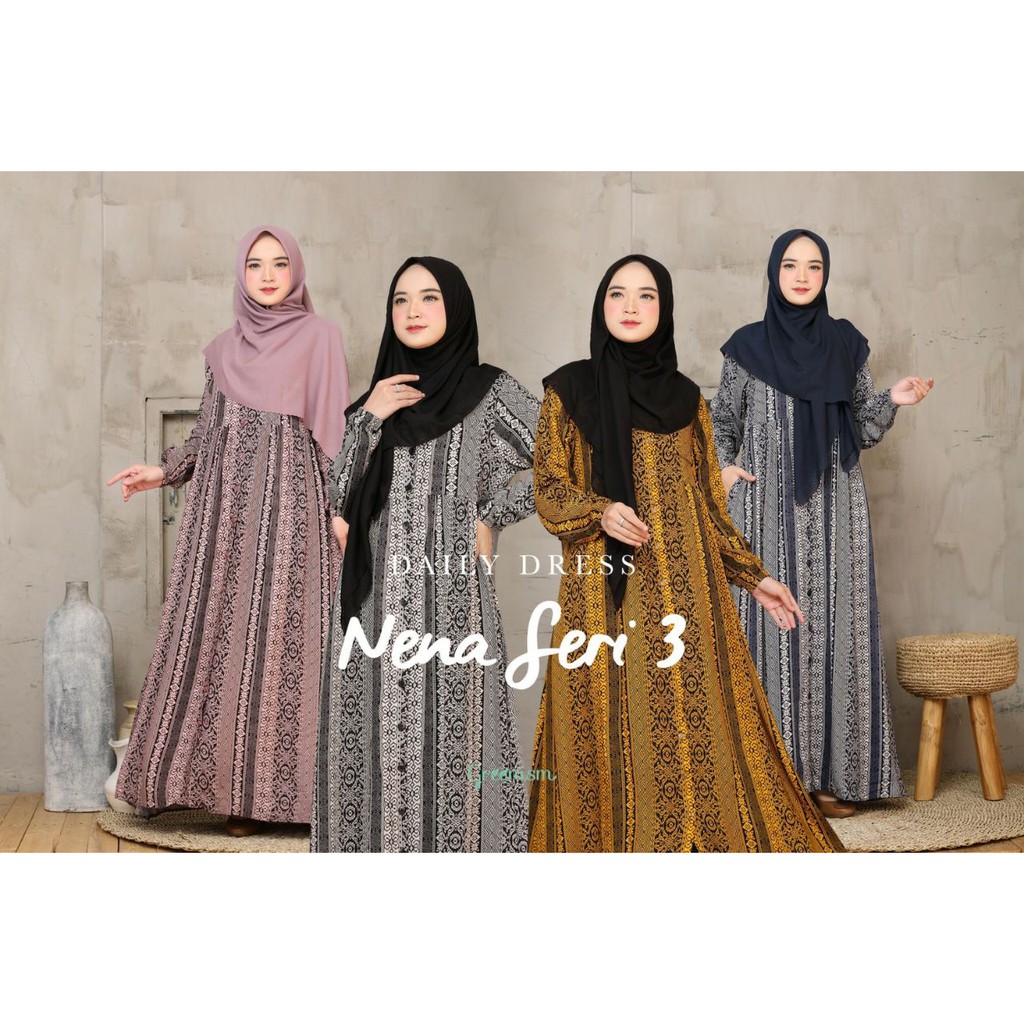 NENA DRESS BY GREENISM (Dress Only) / Gamis Katun Rayon Adem