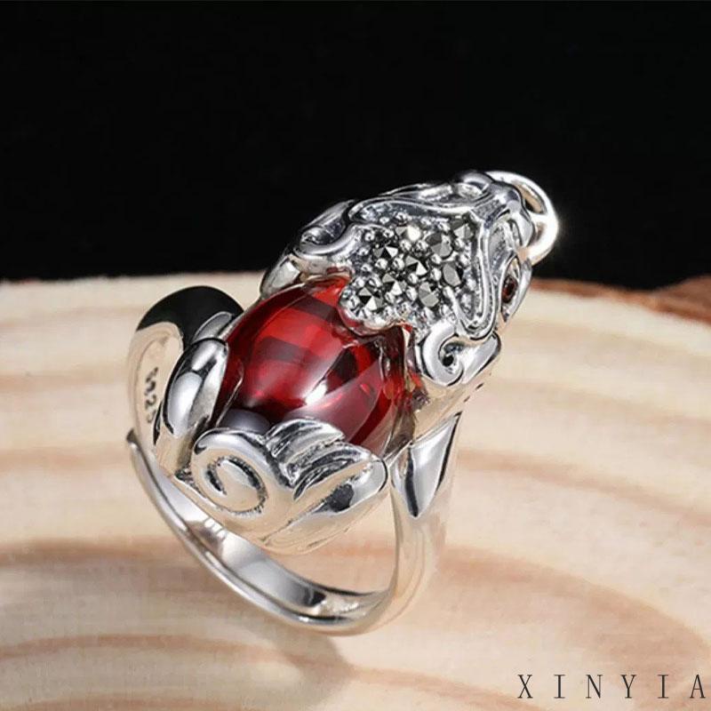 Cincin Model Terbuka Desain Fortune Gaya Retro