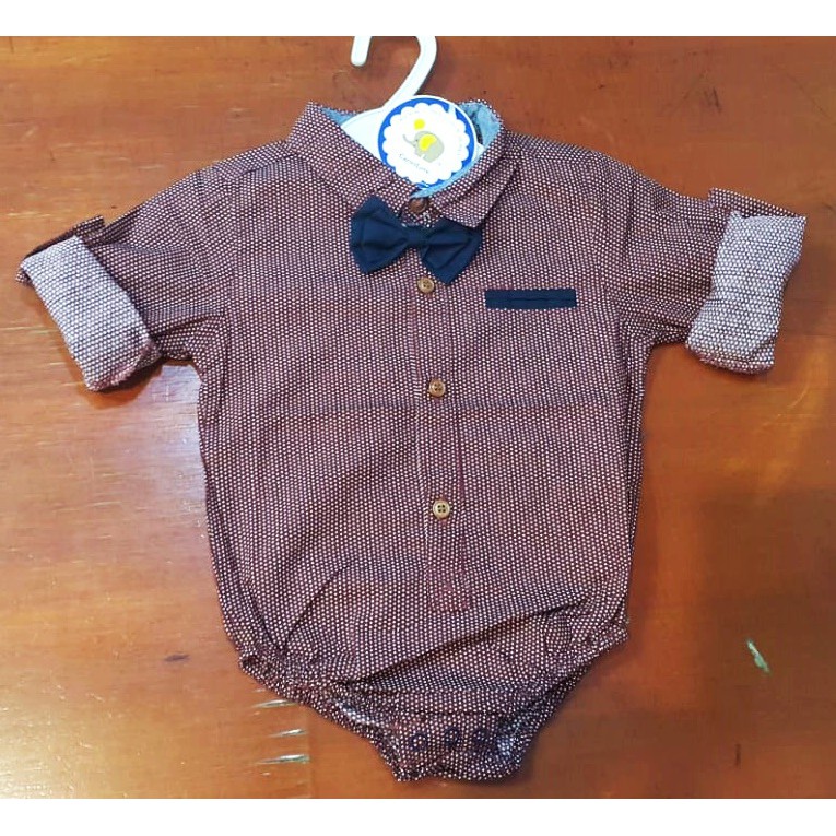 Kemeja Jumper+Dasi Bayi Laki Siku 2W/ Kemeja Jumper Import/ Baju Kemeja Bayi Laki