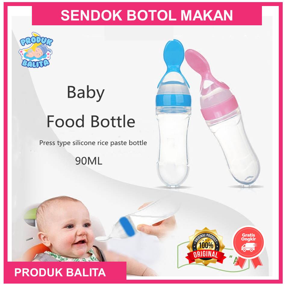 Botol Dot Makan Bayi Botol Sendok Silikon Botol Dot Silicone Sendok Makan Bayi