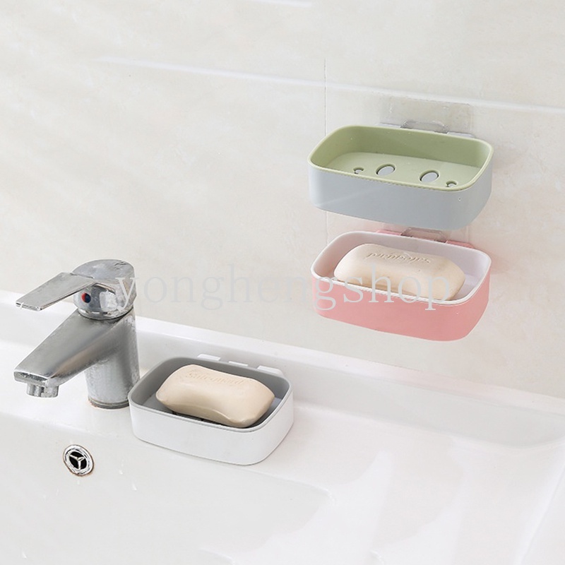 Rak Holder Sabun Dua Lapis Motif Kartun Wajah Tersenyum Untuk Kamar Mandi