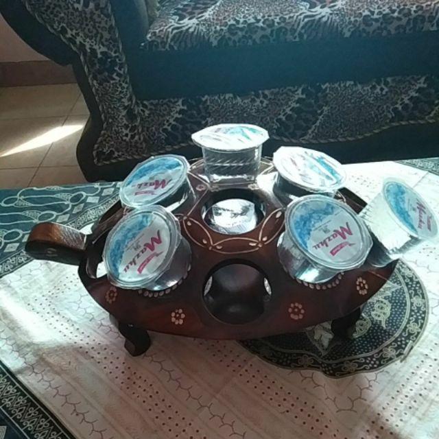 Tempat Aqua Gelas Bentuk Kura-kura Teratai Dll Kayu Jati | Kado Nikah| Hiasan Rumah Unik