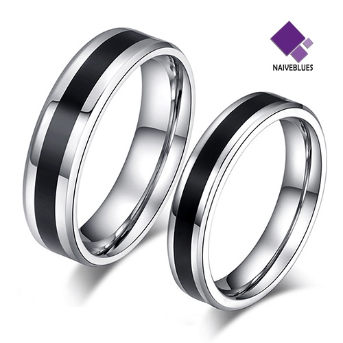 Cincin Bahan Stainless Steel Warna Hitam Untuk Pria Dan Wanita