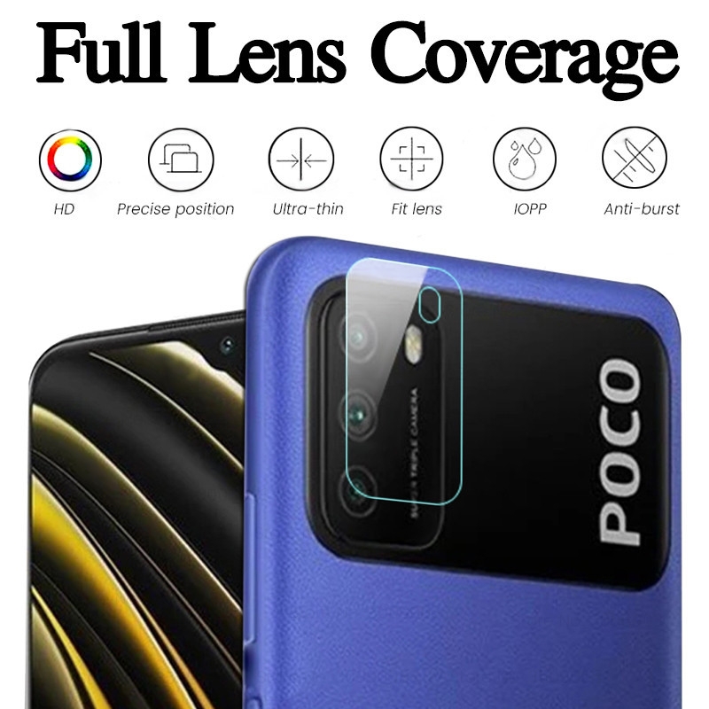 3 in 1 Glass for Redmi 10C Redmi Note 11 Pro 11S Redmi 10 Redmi Note 10 Pro 9T 9A 9C Note9 Note8 Note7 Xiaomi POCO X3 Pro x3 NFC M3 Camera Lens Back Film HD Screen Protective