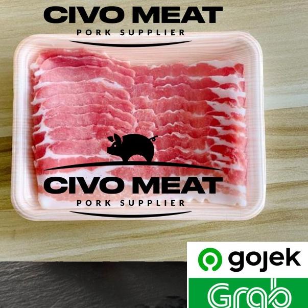 

➭ Porkbelly Samcan Babi Slice Mesin Tipis / Shabu2 / Sukiyaki 500gram ✈