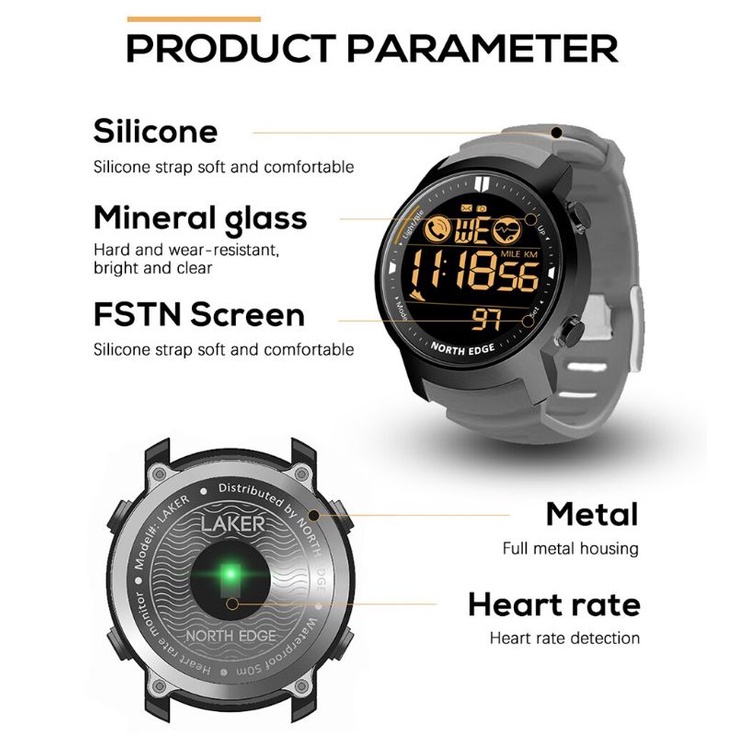 NORTH EDGE LAKER SMARTWATCH ORIGINAL