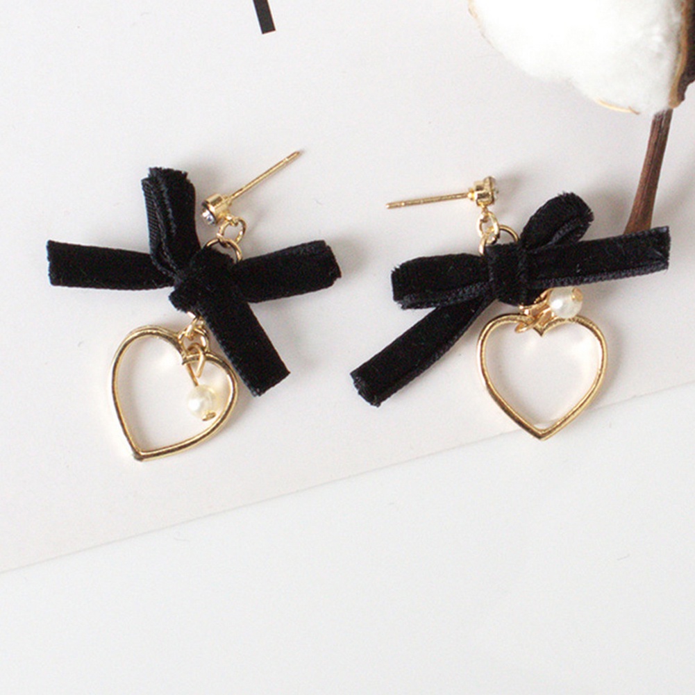 Hu Hu Hu Hu Hu Alat Bantu Pasang Kacamata♡ Anting Tusuk Gantung Desain Hatipita Hollow Hias Mutiaraberlian Imitasi Untuk Wanita