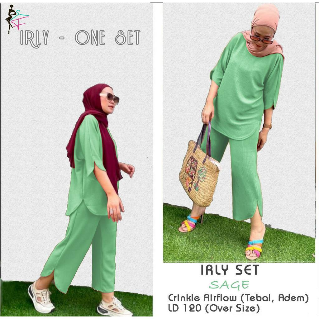 ONE SET CRINKLE IRLY SET BEST SELLER | Setelan Crinkle Jumbo Kekinian LD 120 Terlaris Termurah