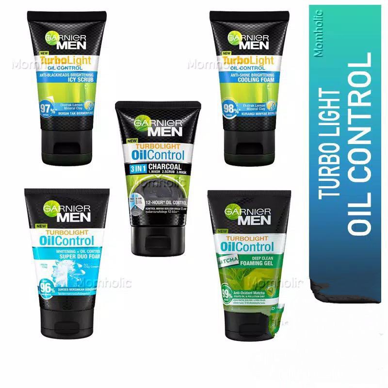 ★ BB ★ GARNIER Men Turbolight - Intensive 3 In 1 Foam - White Super Duo Foam - Turbolight Matcha Gel- 100ml