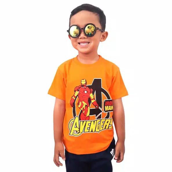 AVENGERS Iron Man / Kaos anak laki - laki motif karakter superhero 2-9 tahun