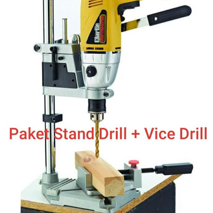 PAKET STAND DRILL MESIN BOR TANGAN IRON BASE+RAGUM 3" CATOK STAND BOR