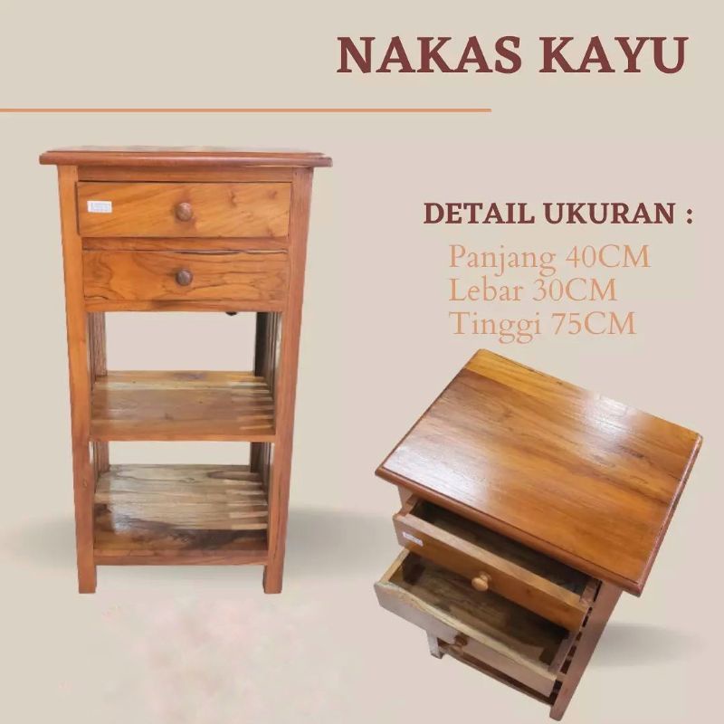 Meja Nakas Kayu Jati Nakas Minimalis Jati Solid