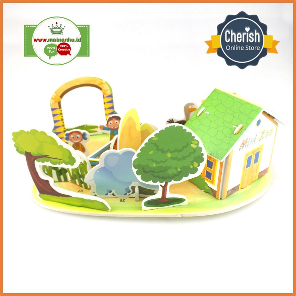 Mini Puzzle 3d | MINI ZOO 2 | Mainan Edukatif Anak Sekolah - 1688A