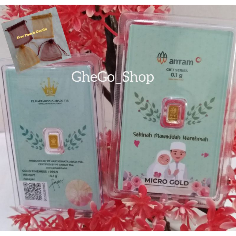 Logam Mulia Emas Antam Hartadinata 0,1 0,25 gr 0.1 0.25 gram Microgold Micro Gold HRTA Gift Series H