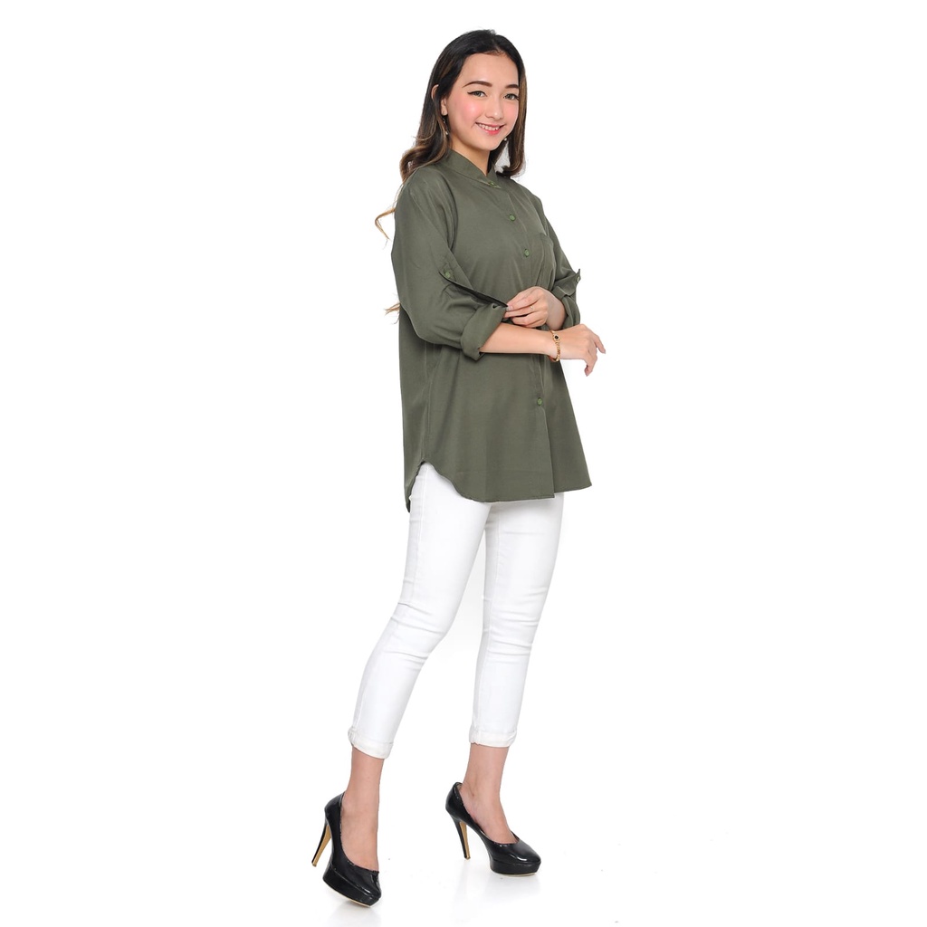 Aurel blouse/giovany shirt atasan kemeja polos wanita basic shakila impor