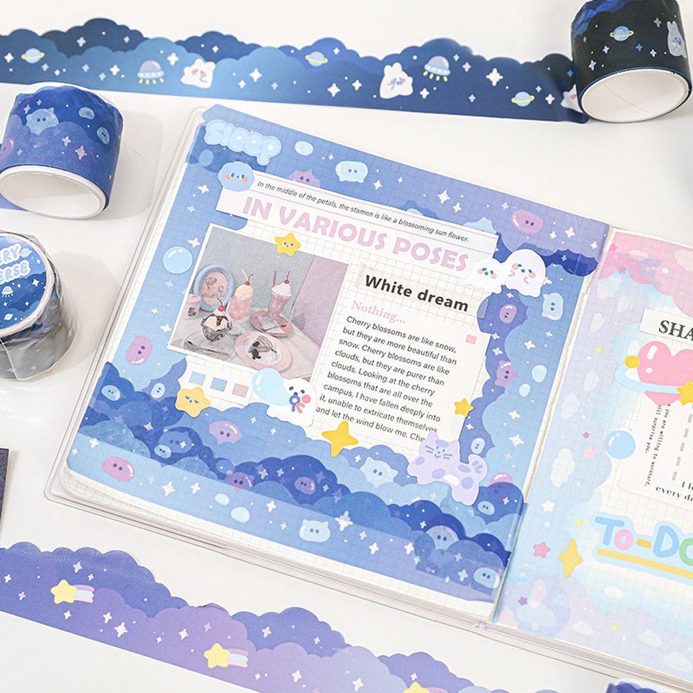 Lanfy DIY Scrapbook Stiker Kawaii Kartun Awan Berbentuk Girlish Hadiah Perlengkapan Sekolah Perekat Kertas Decals