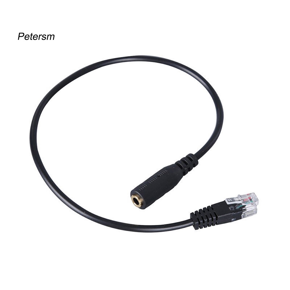 (Pt) Kabel Adapter Konverter Headset Smartphone Ke Rj9 Plug 3.5mm Panjang 30cm Untuk Telepon