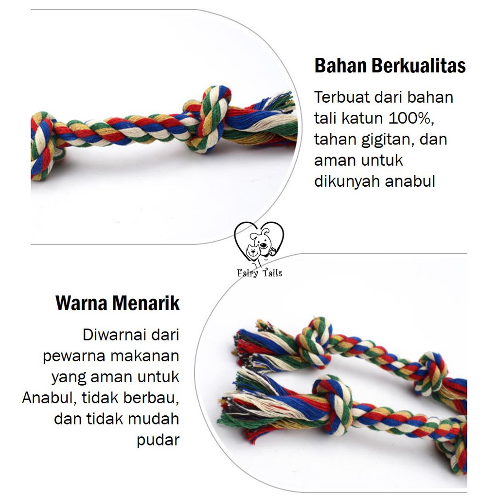 Mainan Kunyah Interaktif untuk Anjing Tali Kepang Gigit Gigitan | Intearctive Dog Chew Toy (Rope)