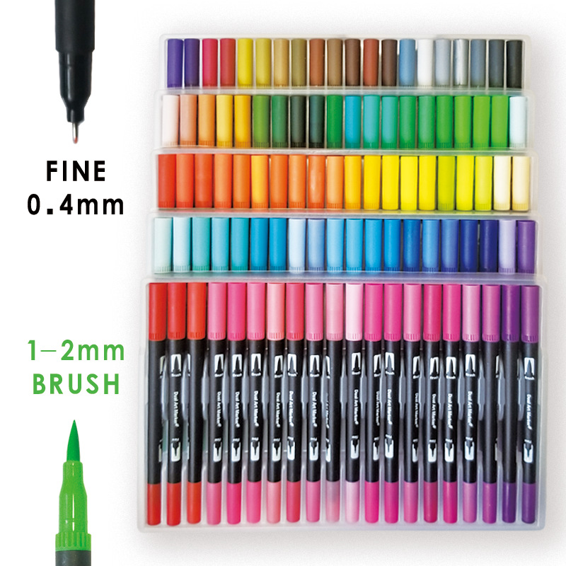 Up to 120 Color Dual Brush Art Markers Pen Fine Tip  Brush Pens Drawing Painting Watercolor Art Marker Pens