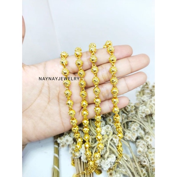 Gelang bola warna mirip emas 24k