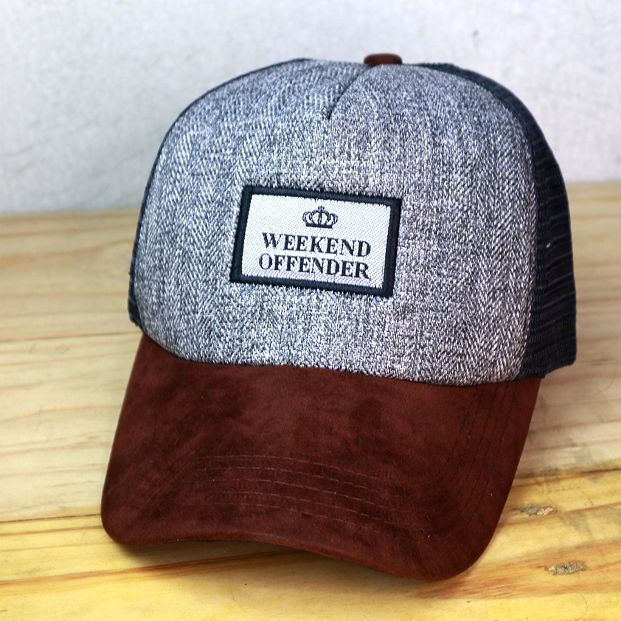 Topi Jaring Pria Weekend Offender Dewasa Distro Murah Warna Abu Coklat