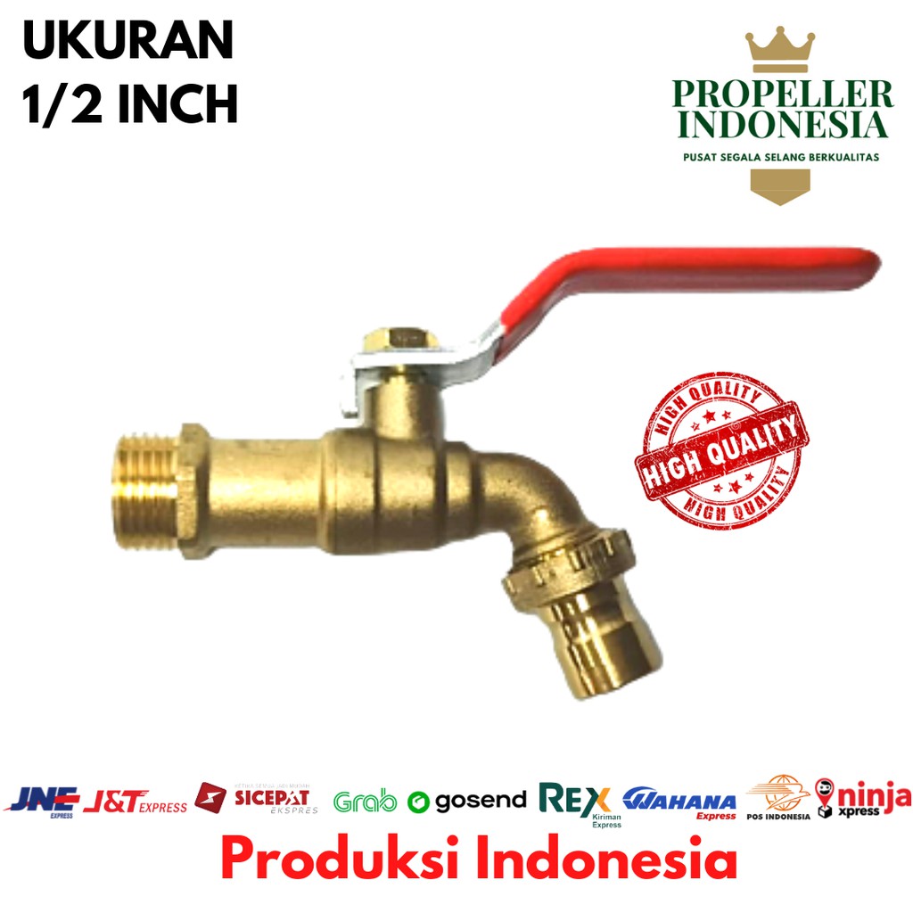 Keran Air Kuningan Kran Air Drat Taman Keran Tembok Fleksibel 1/2Inch