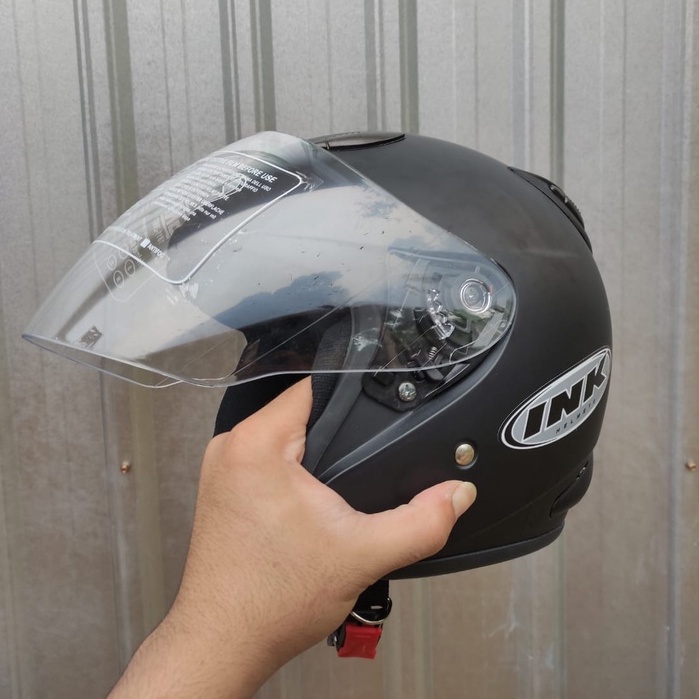 helm ink centro kw (GRADE 1 ORI ) + KACA dewasa pria wanita murah SNI-CENTRO HITAM DOFF