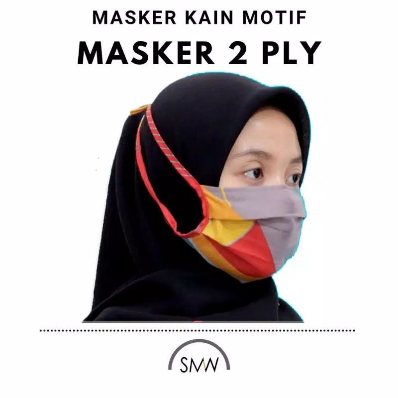 MASKER KAIN 2 LAPIS TALI MOTIF MASKPRIN BY ANSANIA