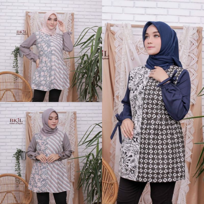 BAJU BATIK WANITA MODERN MONALISA GENES M,L,XL asli PEKALONGAN