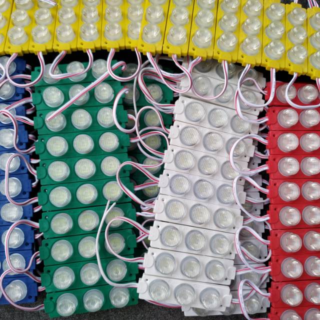 Lampu Led Modul Strip 3 mata 12 volt Led 12 Volt 3 Mata Besar lensa 3 watt SMD 3030 lebih terang