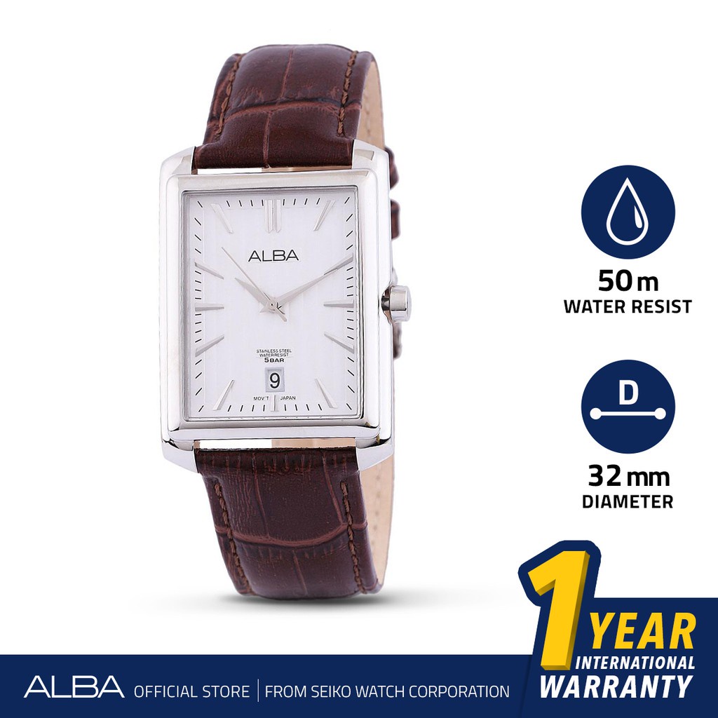 Jam Tangan Pria Alba PRESTIGE Quartz Leather AS9B61 Original