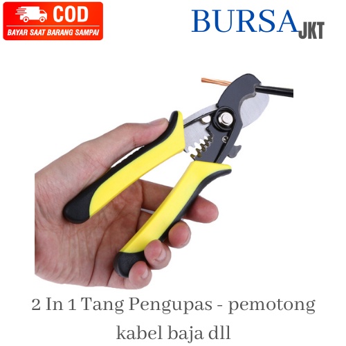 TANG POTONG DAN KUPAS KAKATUA KABEL 8 INCH WIRE STRIPPER PLIERS 3IN1