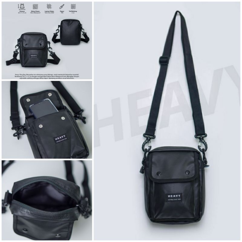 HEAVY BAG.TAS SELEMPANG.SLINGBAG ORIGINAL HEAVY .TAS WATERPROOF ANTI AIR