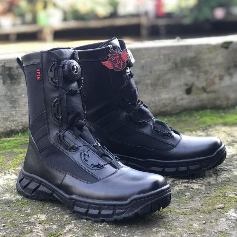 SEPATU PDL TALI PUTAR MODEL JATAH POLRI MERK APIK BAHAN KULIT SAPI ASLI SEPATU PDL DINAS LAPANGAN TNI POLRI SECURITY SATPAM SEPATU BOOTS PRIA DAN WANITA